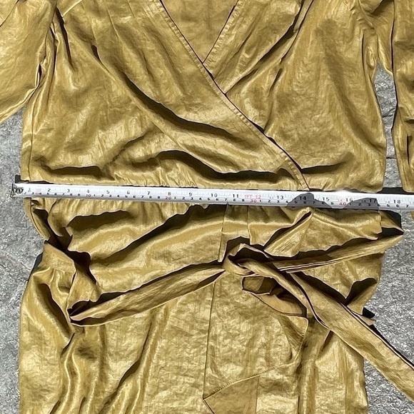 Bcbgmaxazria DARK CHARTREUSE green "TABEA" COCKTAIL DRESS silky shiny xs - Picture 3 of 6